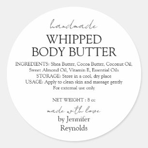 Hanterad body Butter Organic Business Classic Runt Klistermärke