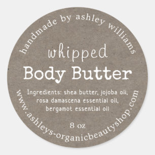 Hanterad företagshKraft av typen Body Butter Organ Runt Klistermärke