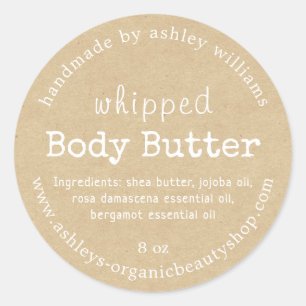 Hanterad företagshKraft av typen Body Butter Organ Runt Klistermärke
