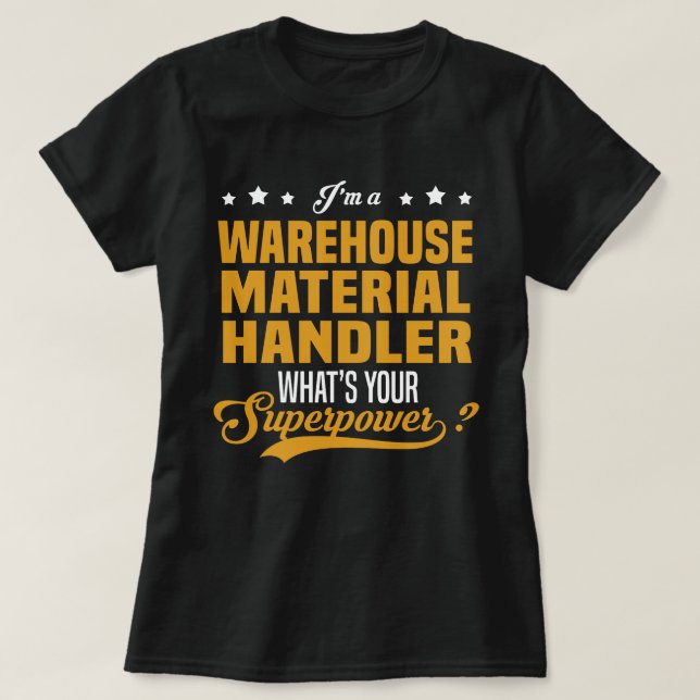 Hanterare för lagerhusmaterial t shirt (Design framsida)