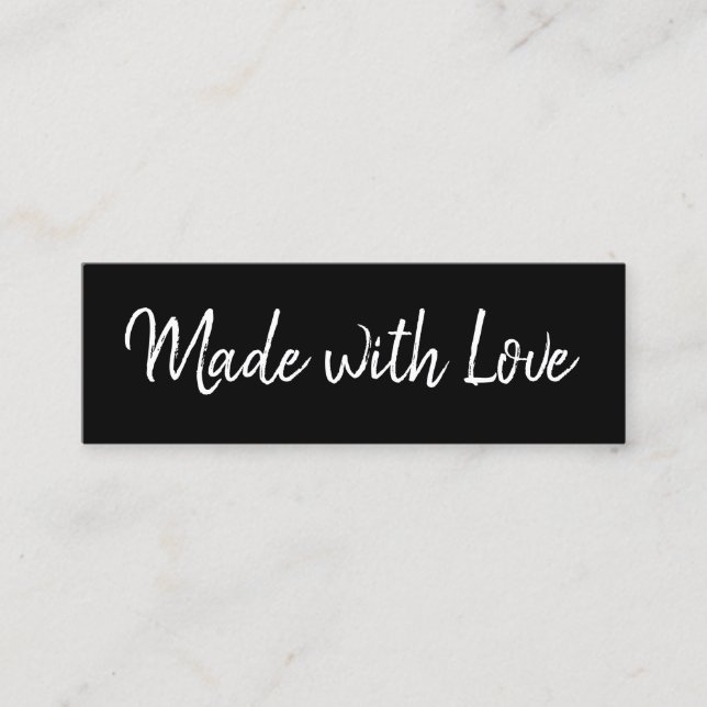 Hanterat minimalistiskt modernt svart-vitt trendig mini visitkort (Framsida)