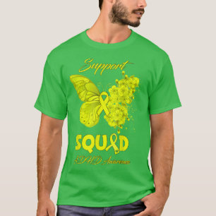 Hantering av fjäril-stöd, fyrkant ADHD-medvetenhet T Shirt