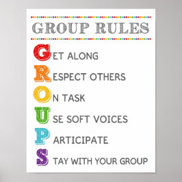 Hantering av klassrumsbeteenden för GROUP Regler P Poster