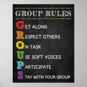 Hantering av klassrumsbeteenden för GROUP Regler P Poster