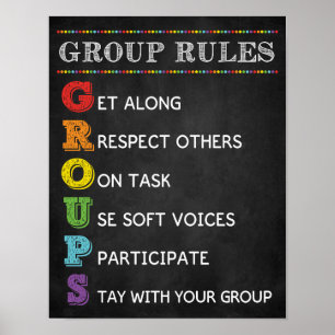 Hantering av klassrumsbeteenden för GROUP Regler P Poster