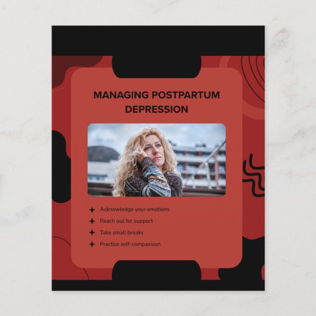 Hantering av postpartumdepression medvetenhet desi flygblad (Framsidan)