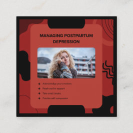 Hantering av postpartumdepression medvetenhet desi fyrkantigt visitkort