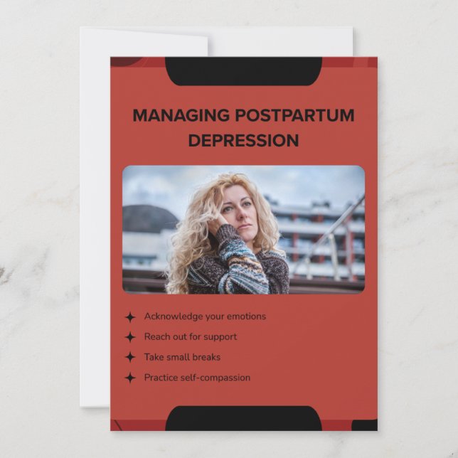 Hantering av postpartumdepression medvetenhet desi julkort (Framsida)