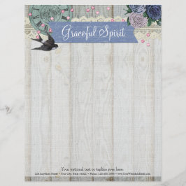 Hantverk för shabby chic för blått för kobolt för brevhuvud