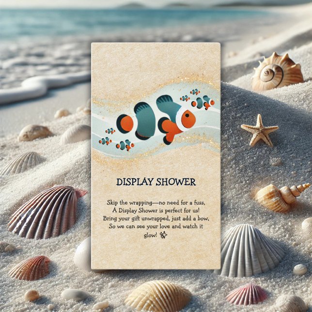 Hantverk Glitter Clownfisk Nemo Baby Shower Tilläggskort (Skapare uppladdad)