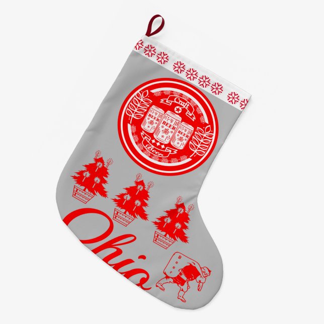 Hantverk under jul - Ohio - Öl R G W Stor Julstrumpa (Framsidan (Hängande))