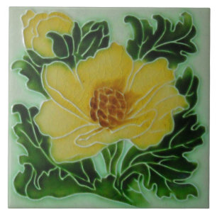 Hantverkare för blommigt för vintageart kakelplatta