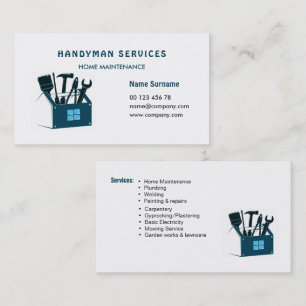 Hantverkarservice, hemunderhåll affärskort visitkort