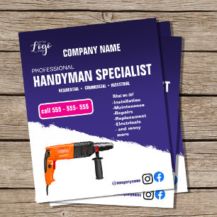 HANTVERKARSPECIALIST Folder Professionell Hemrep Flygblad