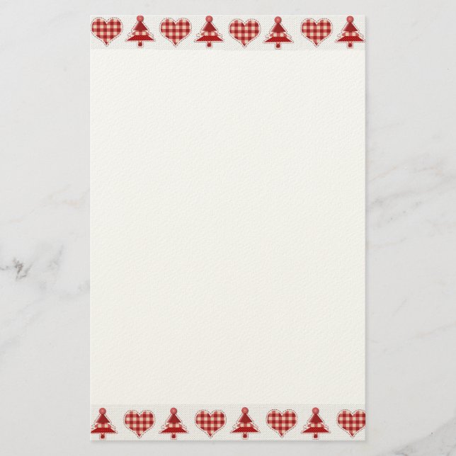Hantverkjulgranar och hjärtor brevpapper (Framsida)