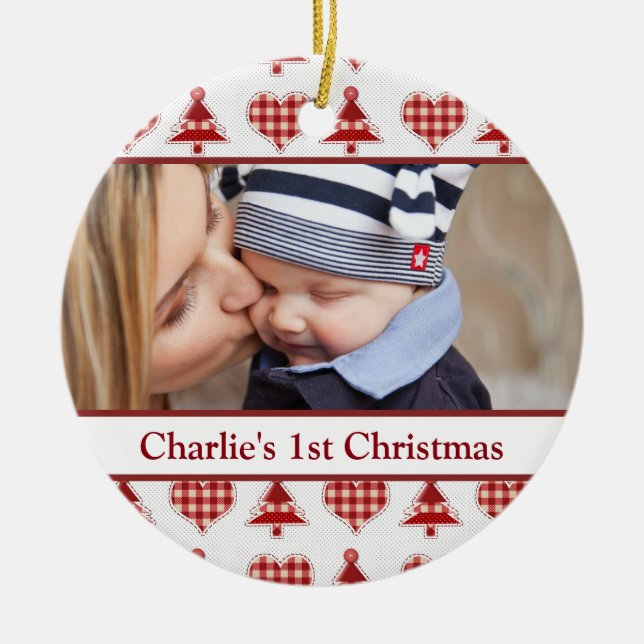 Hantverkjulgranar och hjärtor julgransprydnad keramik (Framsidan)