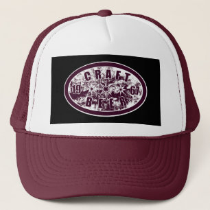 Hantverköl 1967 - Burgundy & vit Truckerkeps