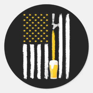 Hantverköl amerikansk flagga Usa 4 juli bryggeri  Runt Klistermärke
