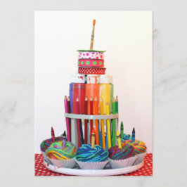 "Hantverktårta" födelsedagsfest inbjudan