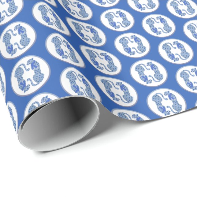 Hanukah Cheetahs Wrapping Paper  Presentpapper (Rullad Hörn)