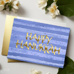 Hanukah-kortet guld och Blå Rand Lycklig Helgkort<br><div class="desc">Utformningar av Umua. Tryckt och avsänt av Zazzle eller deras närstående företag.</div>