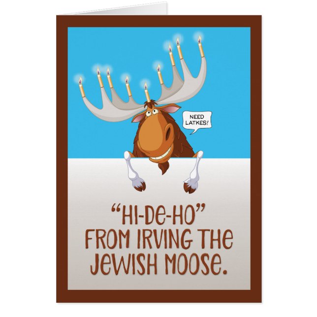 Hanukah-kortet "Irving the Jewish Moose" Hälsningskort (Framsidan)