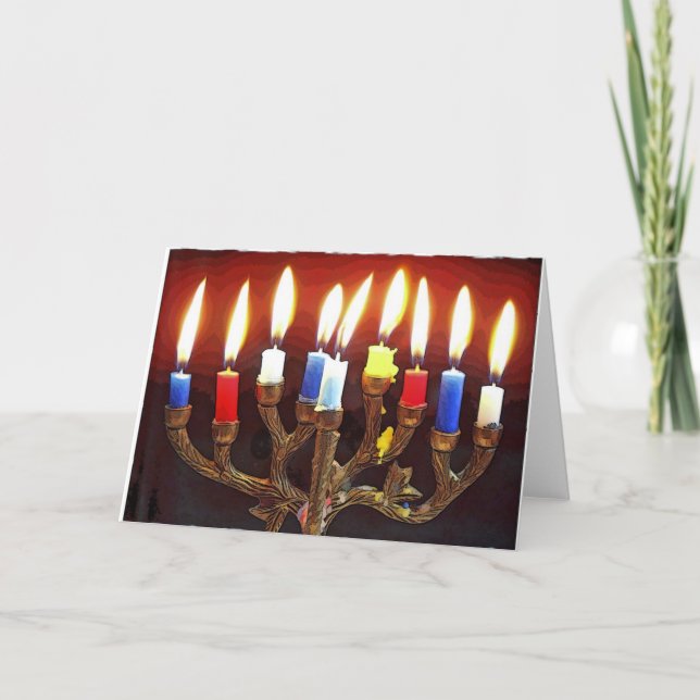 Hanukah Menorah Card Helgkort (Framsida)
