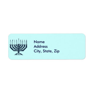 Hanukah Menorah Returadress Etikett