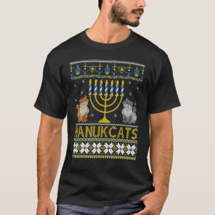 Hanukcat Hanukkah Cat Ugly Helgdagars Animals T Shirt