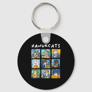Hanukcats Hanukkah Katt Menorah Judisk Chanukah Gi Nyckelring