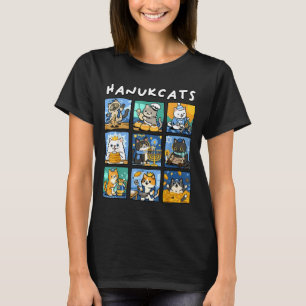 Hanukcats Hanukkah Katt Menorah Judisk Chanukah Gi T Shirt