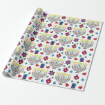 Hanukiah Hanukkah Menorah Colorful Roligt Presentpapper<br><div class="desc">Hanukiah, Hanukkkah Menorah papprare. Färdigt roligt med papprare fyllning av teckning av Davids, presenter, hjärtan och Hanukiahs. Bakgrunden till färg kan ändras!Media: Textlager för projektionsytaSe till att alla presenter du ge har en lagrar av kärlek genom att skapa anpassningsbarnas omslag papprare. På fyra olika typer av premiumförpackade papprare och olika...</div>