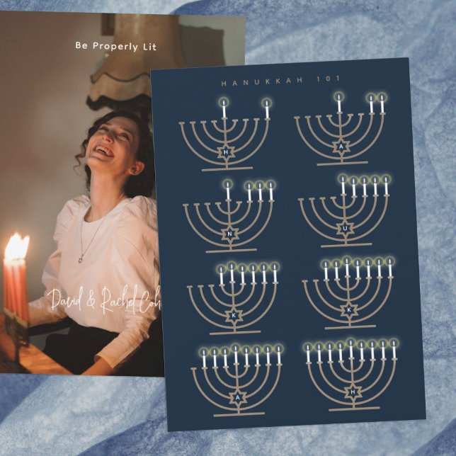 Hanukkah 101-fotokort helgdag julkort (Skapare uppladdad)
