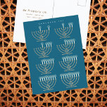 Hanukkah 101 Helgdag-vykort Helg Vykort<br><div class="desc">Ett diagram över Hanukkiyahs som visar ljusets ordning.</div>