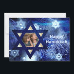 Hanukkah 1 Photo Family Kids Blue Julkort<br><div class="desc">Hanukkah 1-fotofamiljens barnblåkort</div>