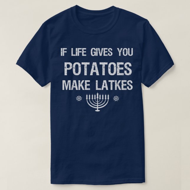 Hanukkah 2021 Funny Latkes Jewish Helgdag T Shirt (Design framsida)