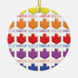 Hanukkah "3D Dreidels" Circle Ornament