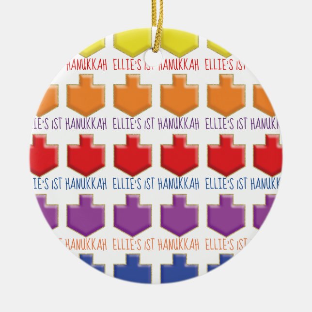 Hanukkah "3D Dreidels" Circle Ornament (Framsidan)