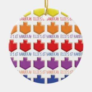 Hanukkah "3D Dreidels" Circle Ornamet Julgransprydnad Keramik