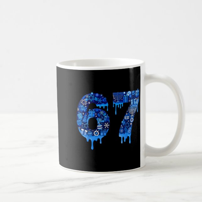 Hanukkah 67 Six Seven Boy Girl Kids 67 Meme Hanukk Kaffemugg (Höger)