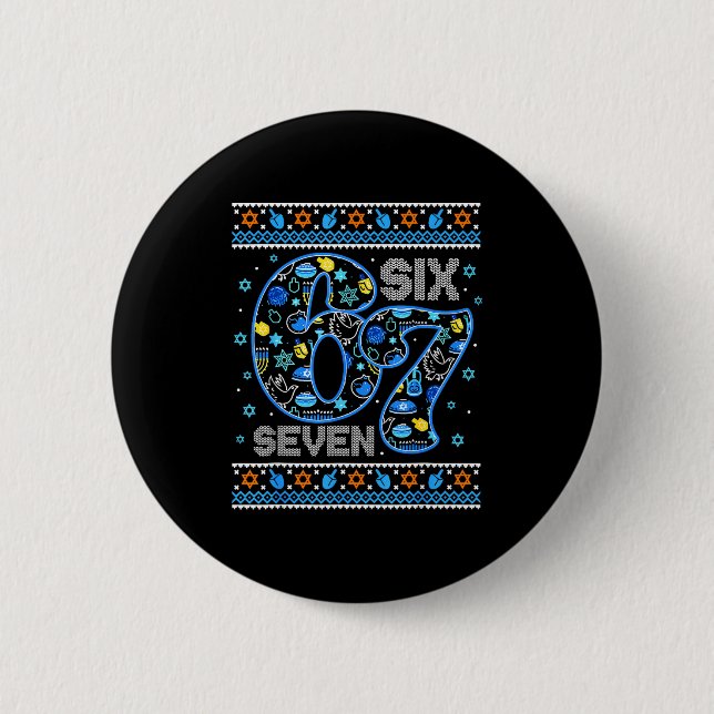 Hanukkah 67 Six Seven Boy Girl Kids 67 Meme Hanukk Knapp (Framsida)