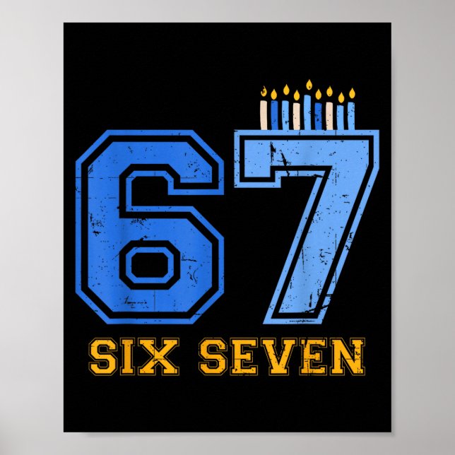 Hanukkah 67 Six Seven Boy Girl Kids 67 Meme Hanukk Poster (Framsidan)