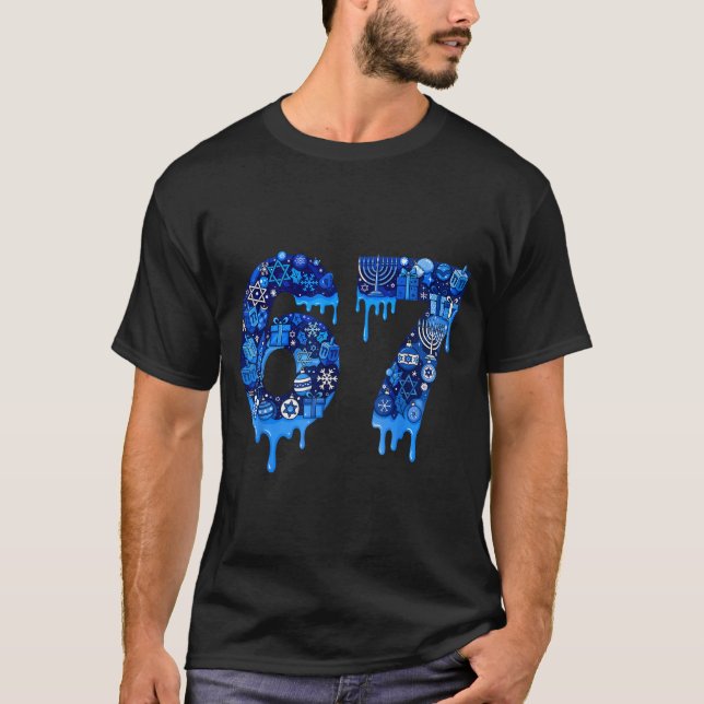 Hanukkah 67 Six Seven Boy Girl Kids 67 Meme Hanukk T Shirt (Framsida)