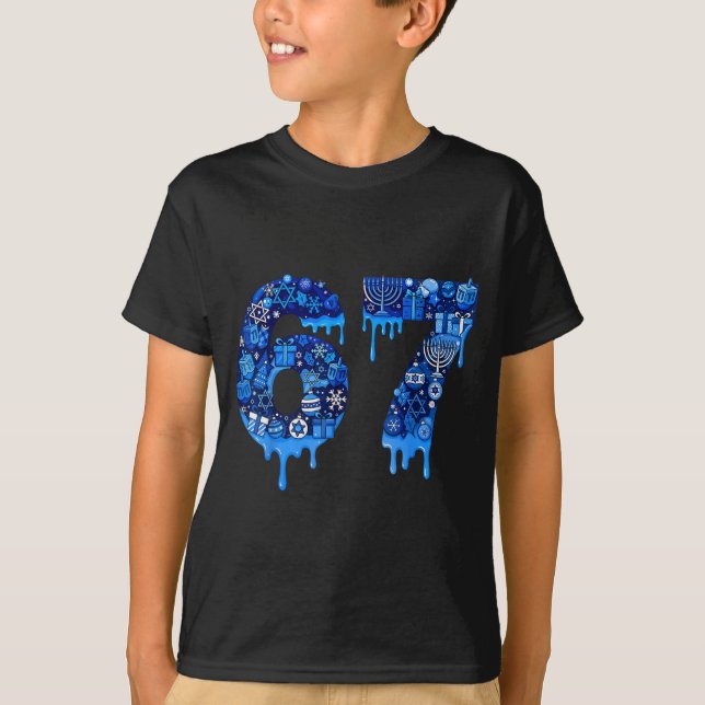 Hanukkah 67 Six Seven Boy Girl Kids 67 Meme Hanukk T Shirt (Framsida)