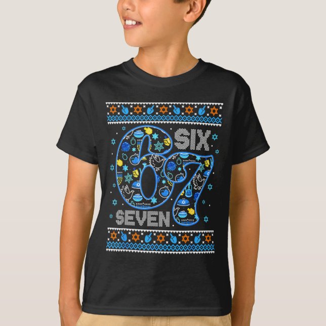 Hanukkah 67 Six Seven Boy Girl Kids 67 Meme Hanukk T Shirt (Framsida)