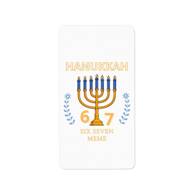 Hanukkah 67 Six Seven Meme Adressetikett (Framsidan)
