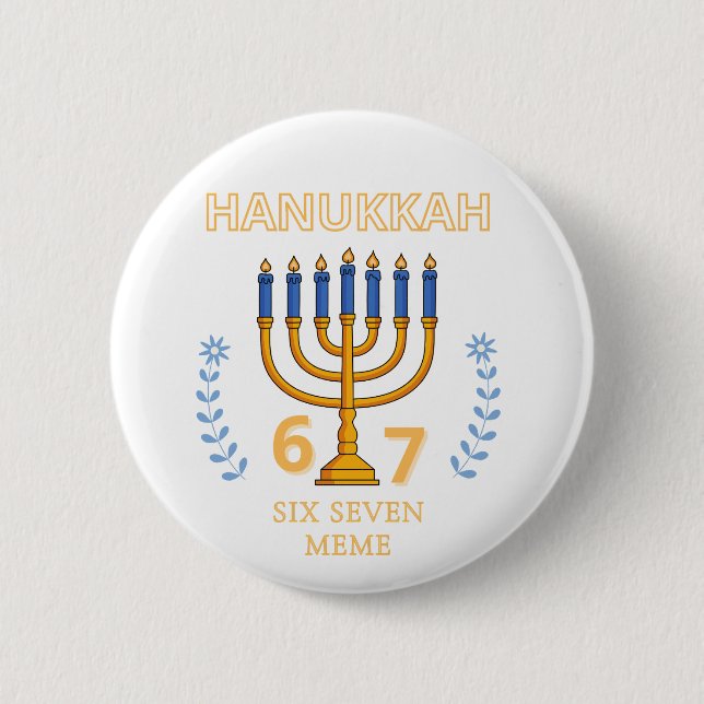 Hanukkah 67 Six Seven Meme Knapp (Framsida)