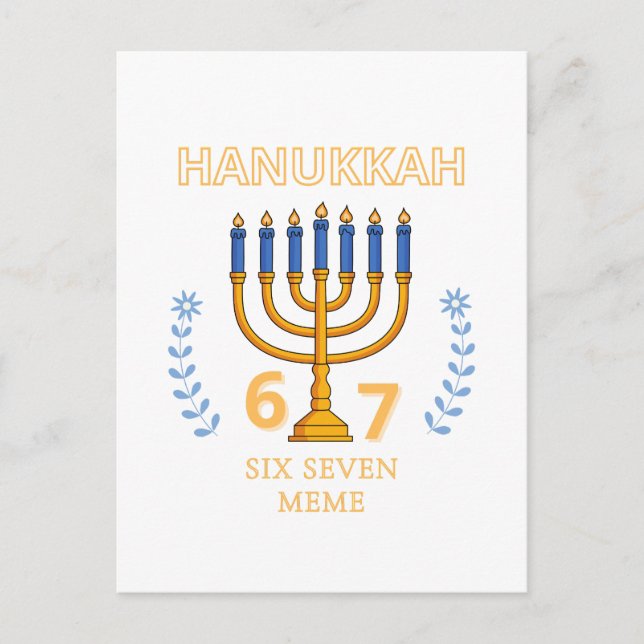 Hanukkah 67 Six Seven Meme Vykort (Framsida)