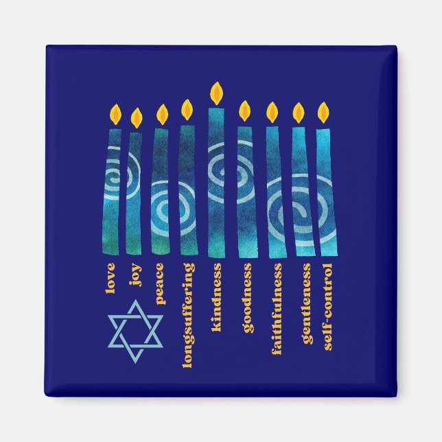 HANUKKAH Andlig Fruit Christian Magnet (Framsidan)