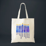 HANUKKAH Andlig Fruit Christian Tygkasse<br><div class="desc">Snyggt HANUKKAH Andlig Fruit Christian unisex tote väskan, särskilt designad med Hanukkahs menorah och den niofaldiga frukten av den kristna religionens Heliga: kärlek, glädje, fred, långvarigt lidande, vänlighet, godhet, trohet, självkontroll. Denna Hanukkah-väska skulle ge en underbar gåva till Messianic Judar för att fira Chanukah-säsongen och Yeshua, Jesus Messias. Matchande gåvor...</div>